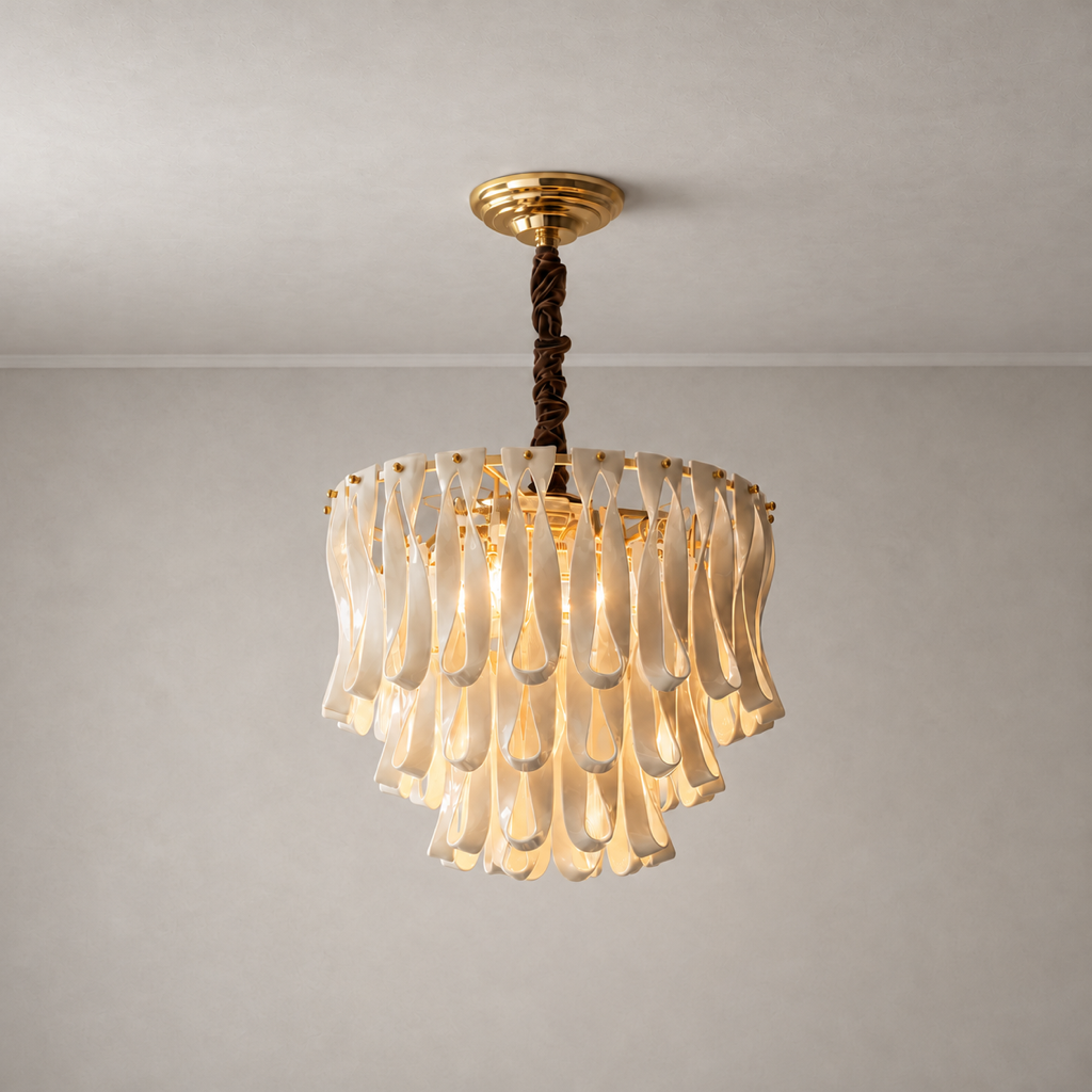 Ivory Ceramic Ribbon Mini Chandelier - 01 atlas clean hero