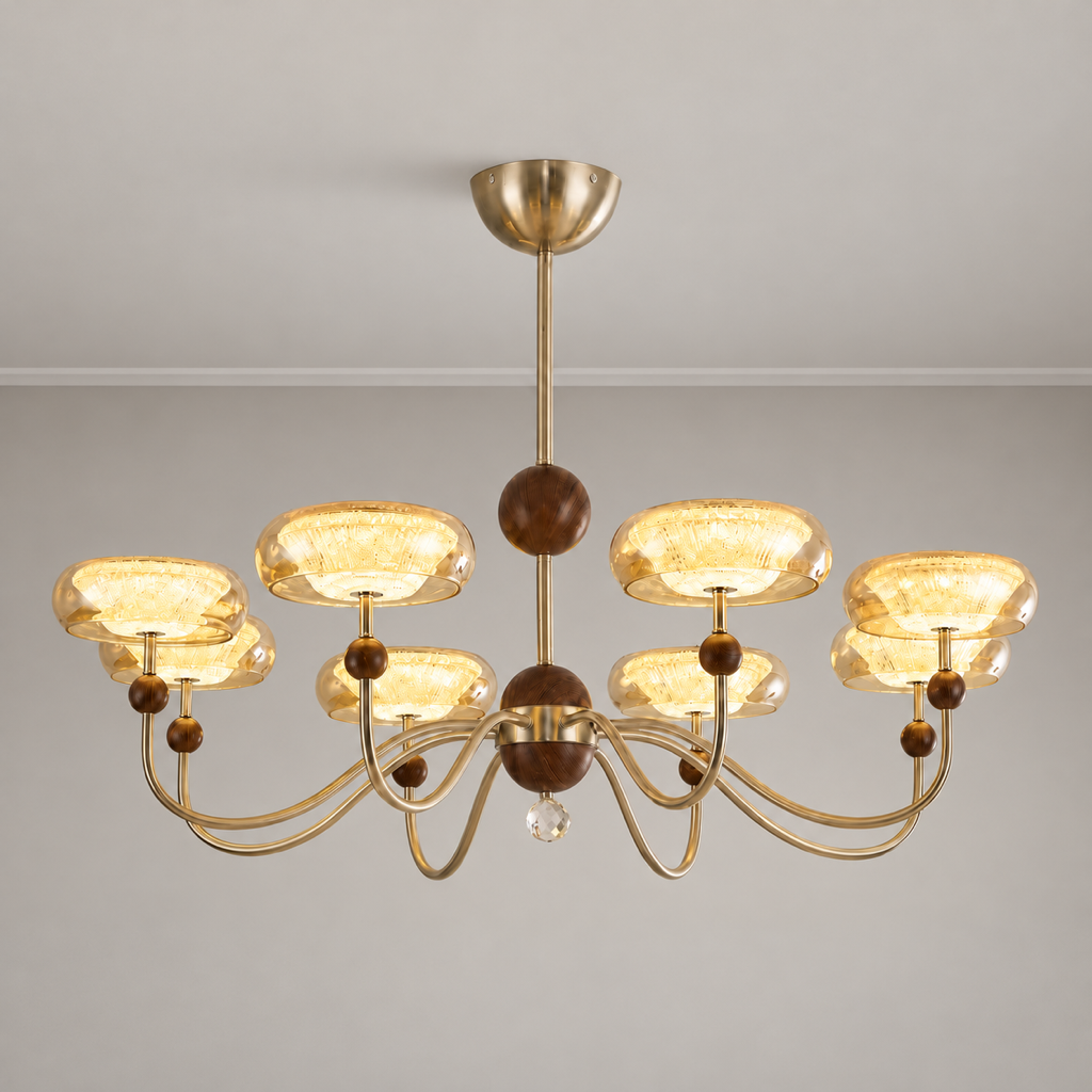 Sand Nickel Wood-Grain Glass LED Chandelier - 01 01-hero-product