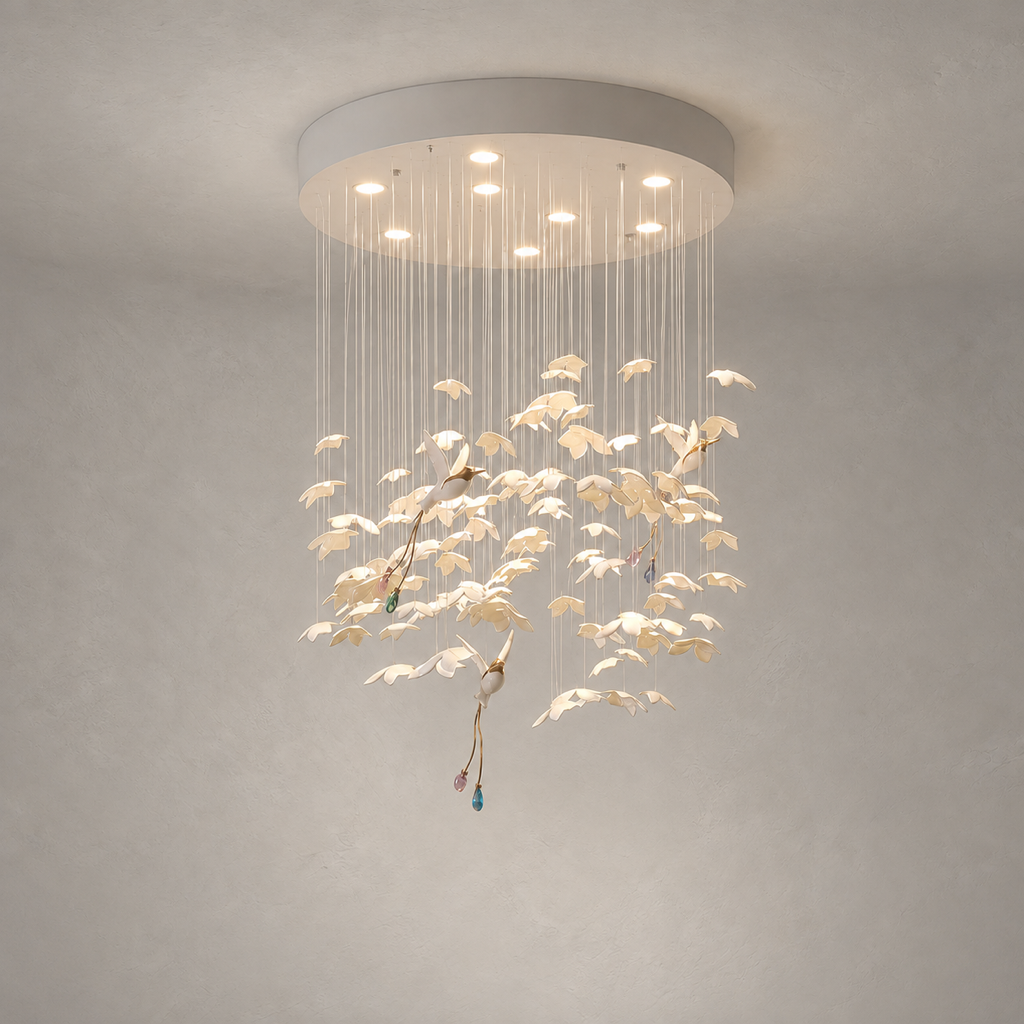 Floating Orchid Ceramic Short Chandelier hero product