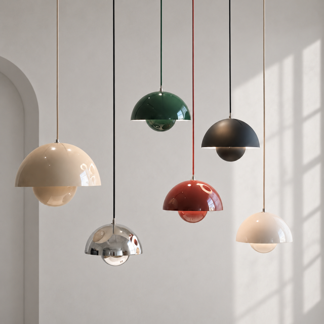 Colorful Flowerpot Metal Dome Pendant Light