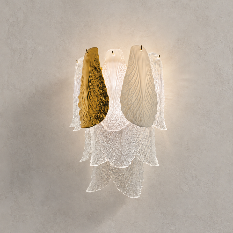 Velipetal Ceramic and Glass Wall Sconce