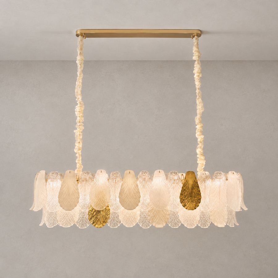 Velipetal Ceramic and Glass Linear Chandelier