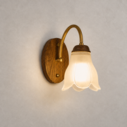 Cloveraine Fluted Petal Glass Wall Sconce product-forward warm neutral installed hero