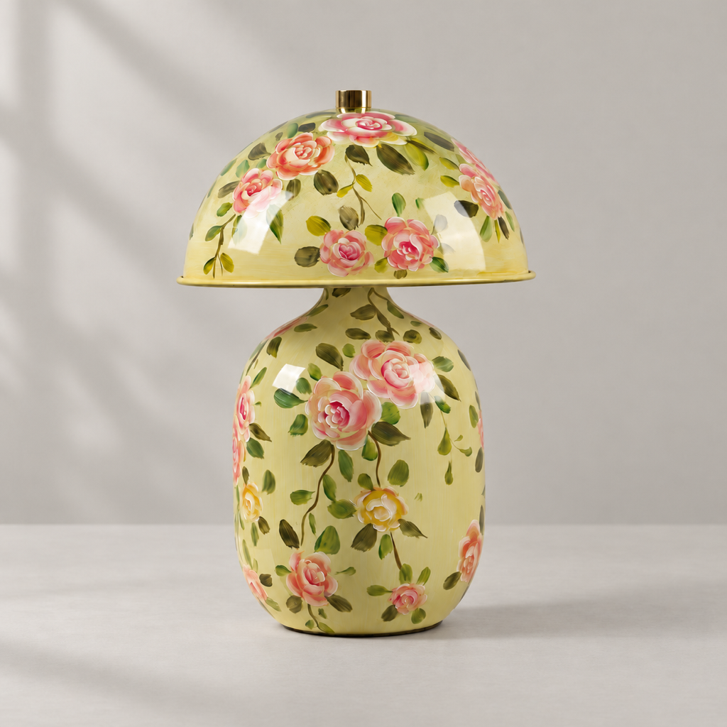 Lotavelle Rose Garden Ceramic Table Lamp — product view, switched off
