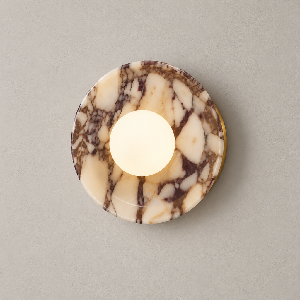 Viola Marble Globe Wall Sconce - neutral greige product hero