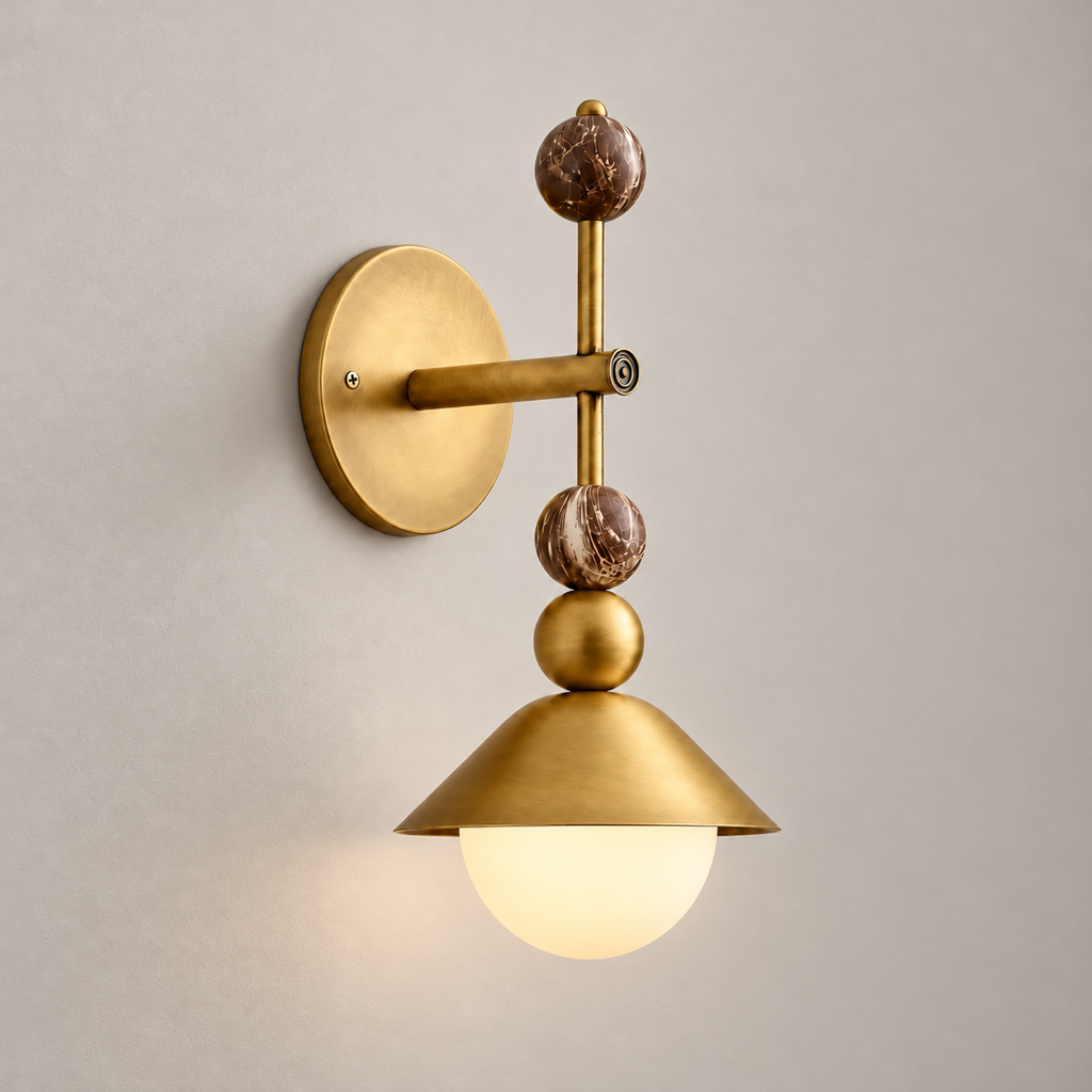 Selvoria Marble Globe Wall Sconce - neutral greige product hero