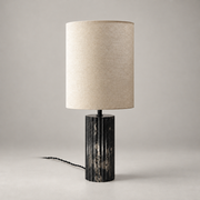 Noveris Minimalist Marble Table Lamp on a warm greige background