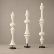 ARDEN LUME Orlithane silk floor lamp, Design A, D, F, switched off; warm taupe product hero.