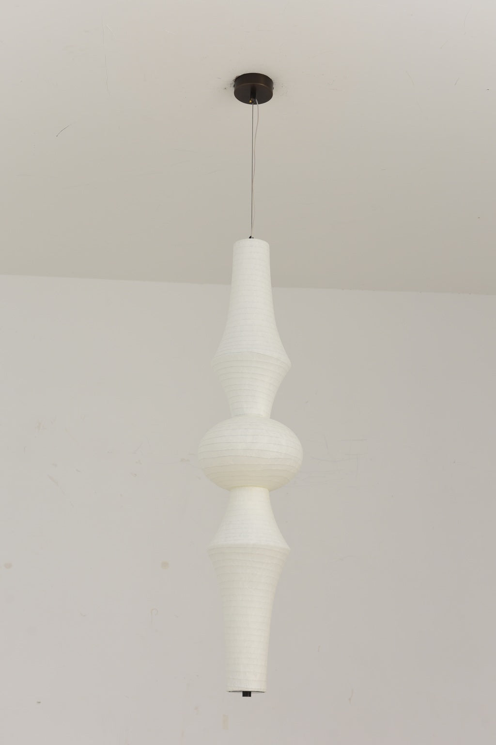 Orlithane design B sculptural mulberry silk pendant light, actual product photograph, light off