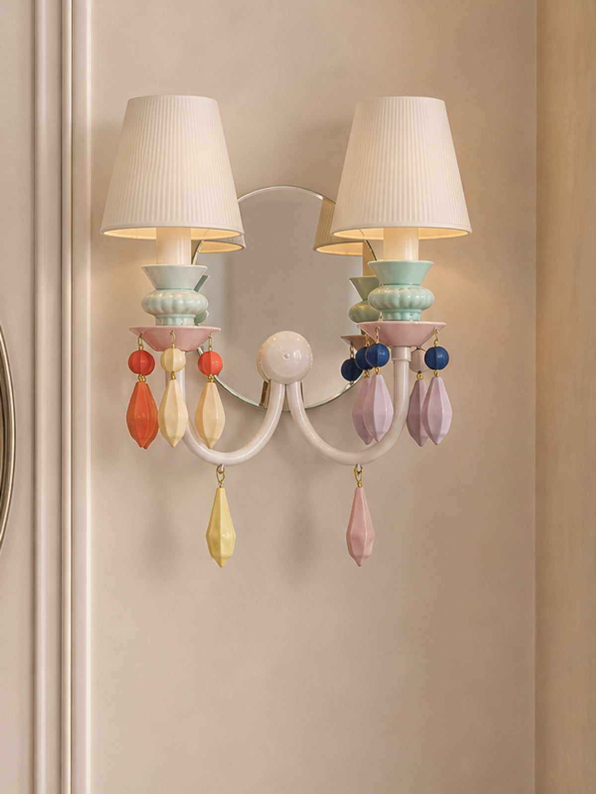 Pastel Ceramic Two-Light Wall Sconce — desktop collection card lifestyle image