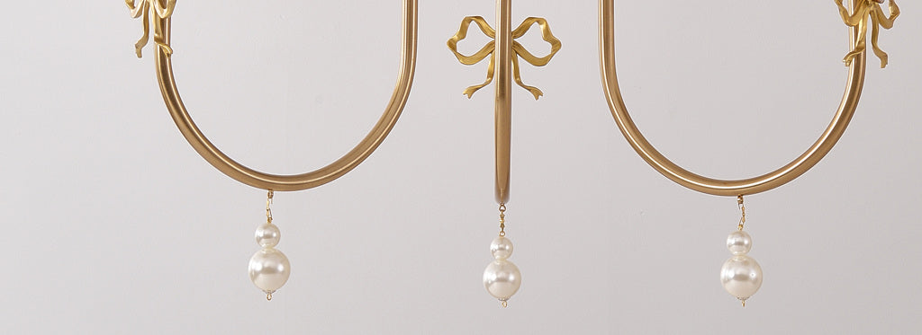 Rosnacre 3-light chandelier - detail pearl drop