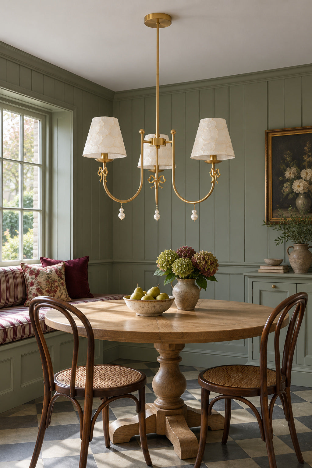 Rosnacre 3-light chandelier - sage breakfast off