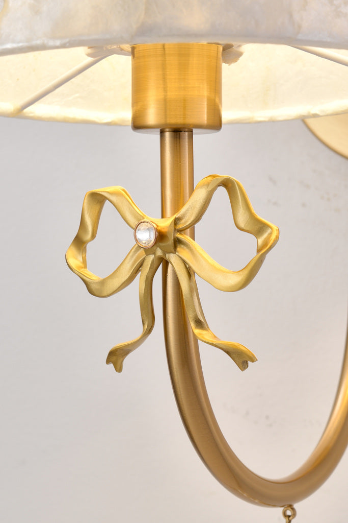 Rosnacre shell bow wall sconce - detail bow