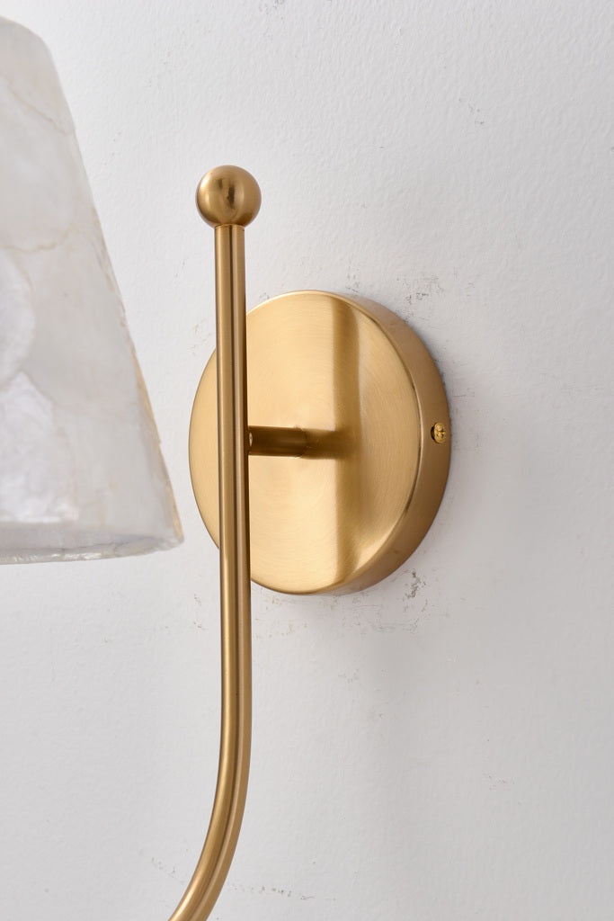 Rosnacre shell bow wall sconce - detail backplate