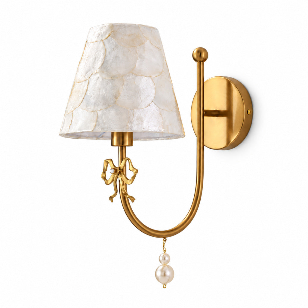 Rosnacre shell bow wall sconce - white off