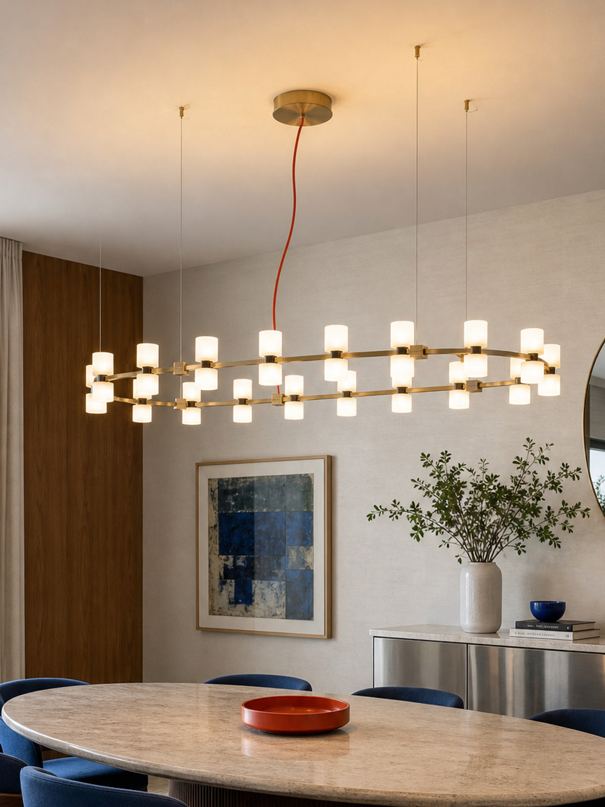 Royal Brushed Copper Oval LED Chandelier — desktop collection card lifestyle image