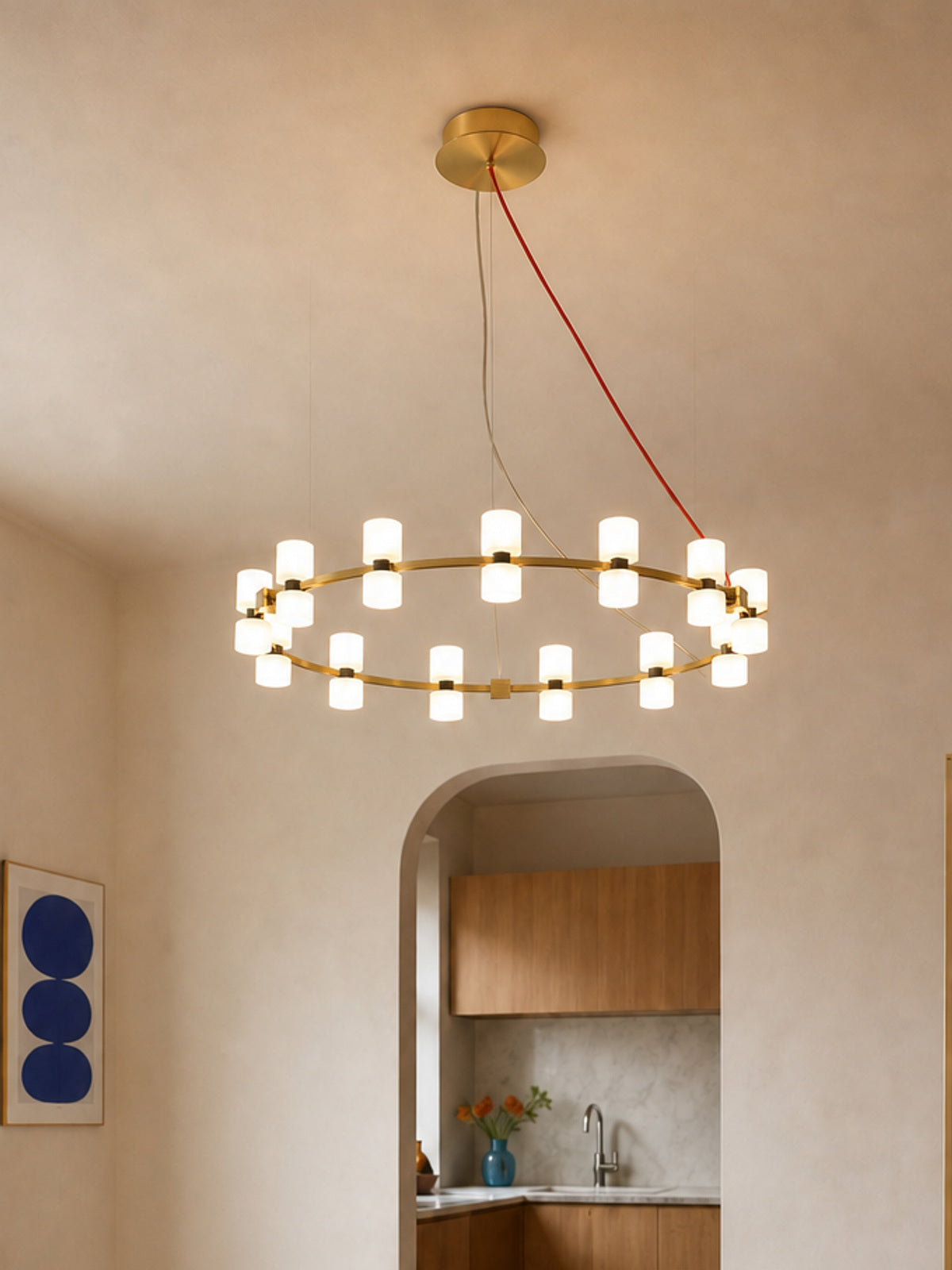 Royal Brushed Copper Ring LED Chandelier — desktop collection card lifestyle image