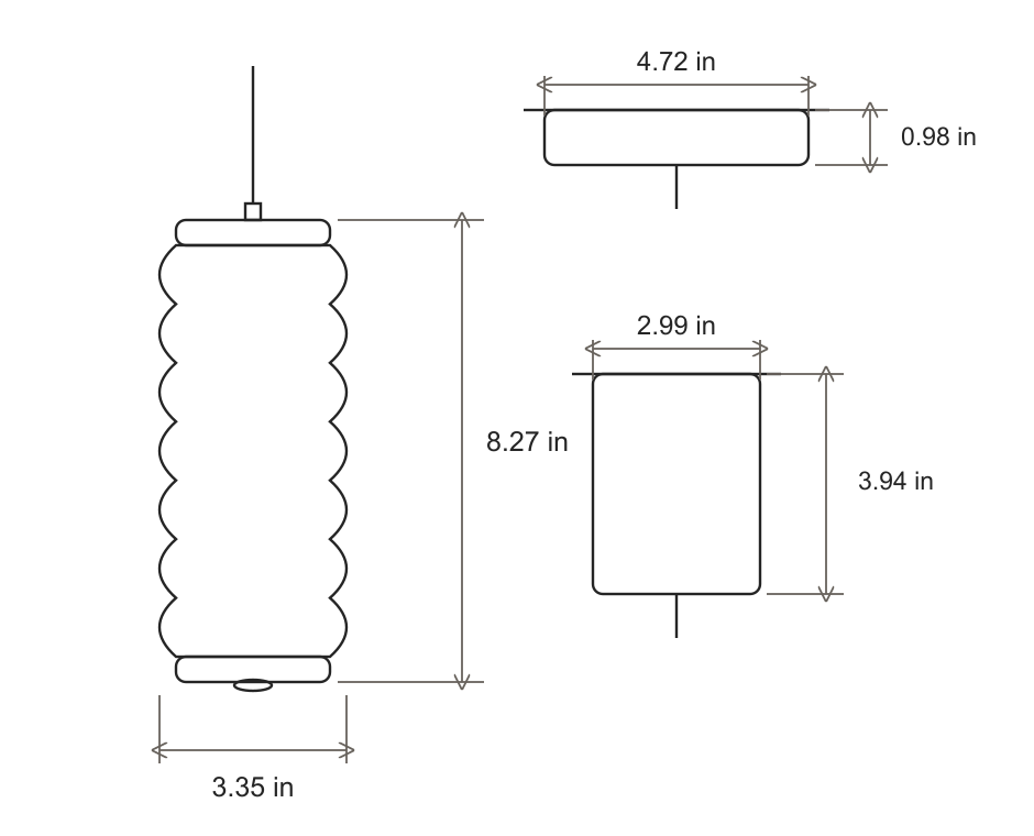 Ruvellune Large dimension diagram in inches