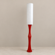 Tavrane red ash wood and fabric floor lamp, hero, light off