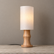 Tavrane natural ash wood and fabric table lamp, hero