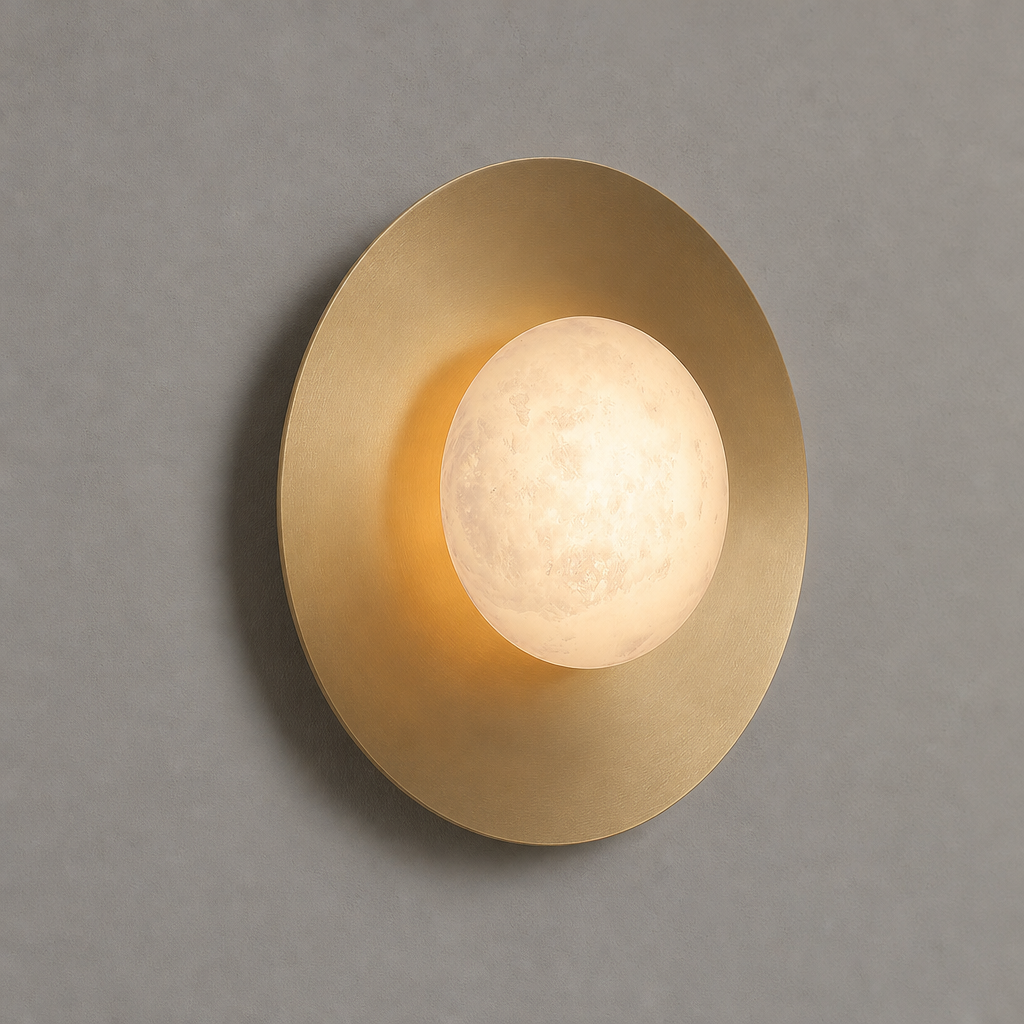 ARDEN LUME Telvoryn alabaster disc wall sconce — hero product