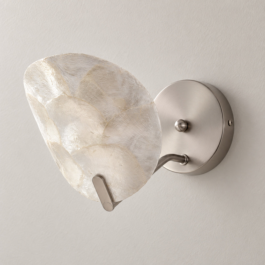 Velnacre natural shell wall sconce - hero off