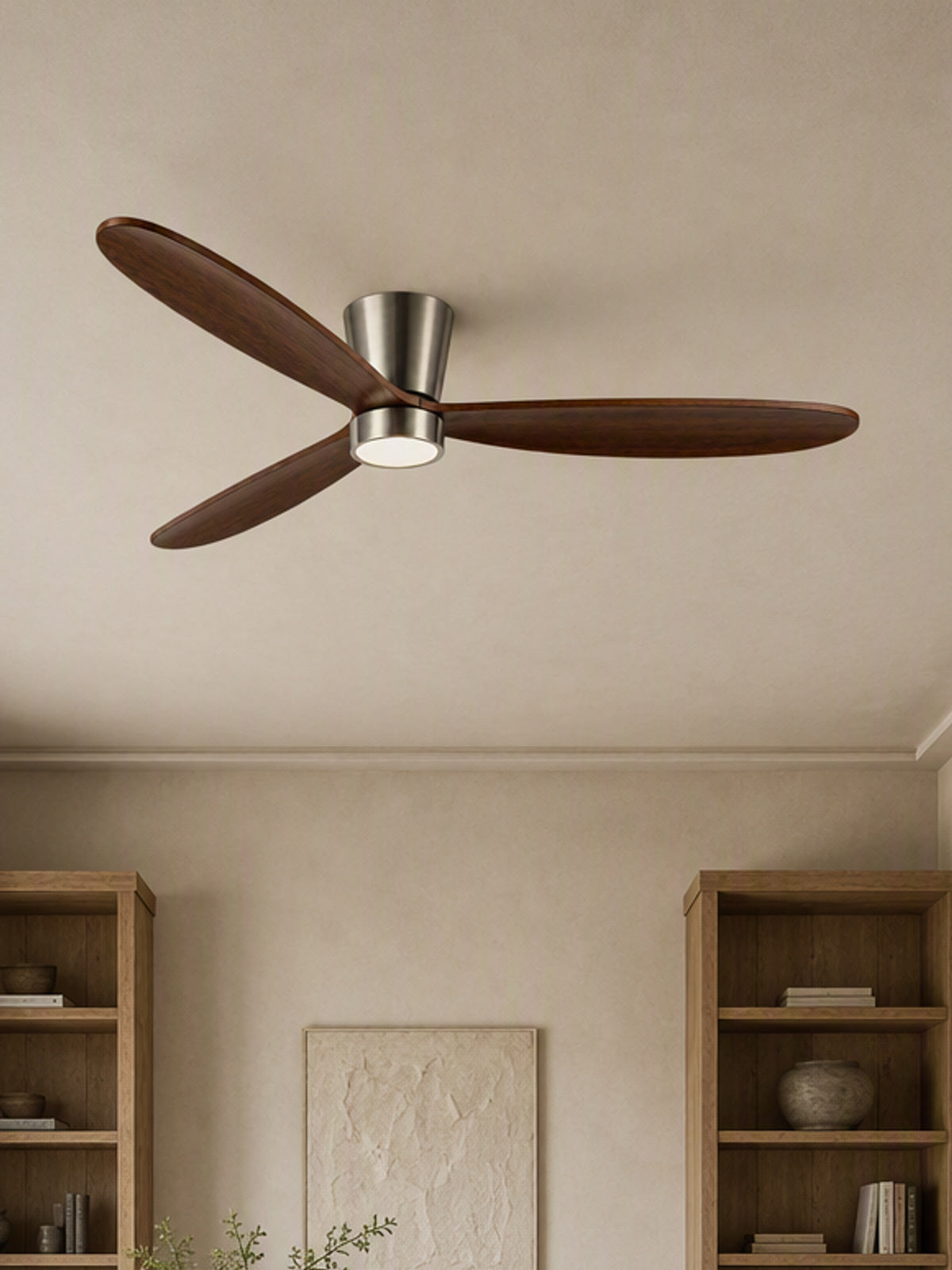 Walnut Low-Profile Ceiling Fan with Light - FAN923-B-01 — desktop collection card lifestyle image