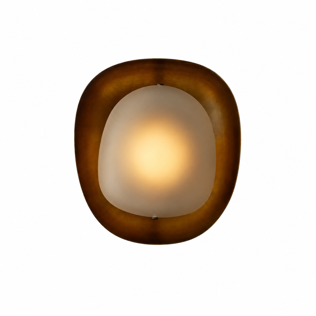 Dark Rounded Frame Wall Sconce — complete product view on a pure white background