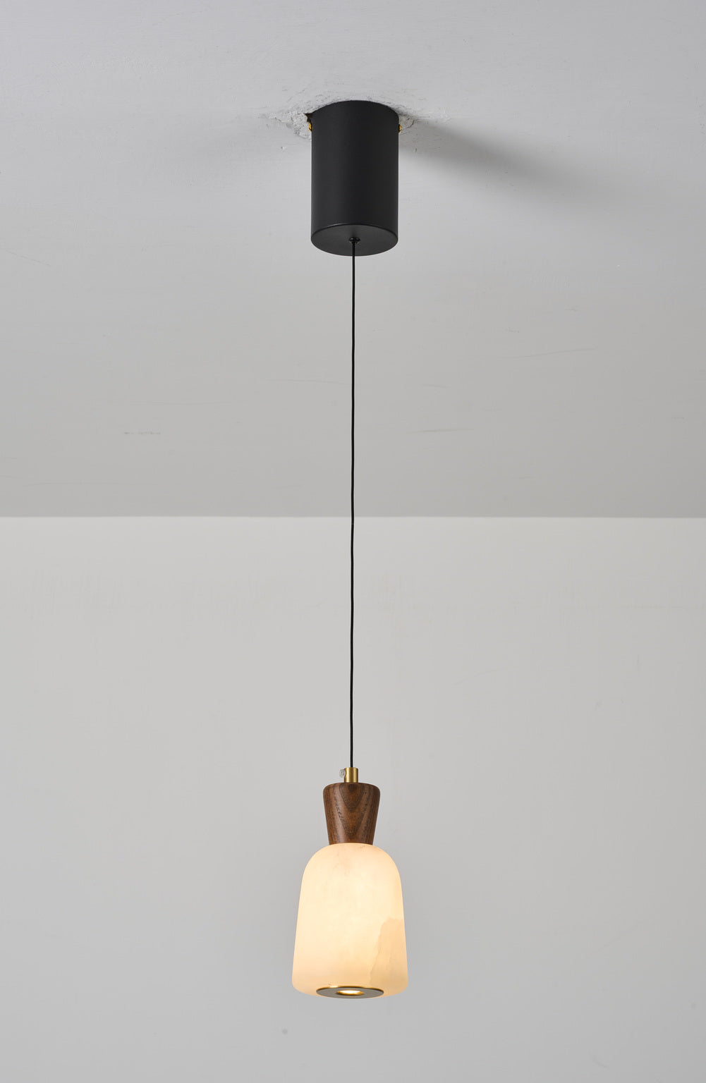 Ashalune tall alabaster pendant Style C, lights on