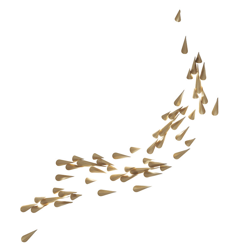 Brass Leaf LED Wall Art Sconce clean white-background product view