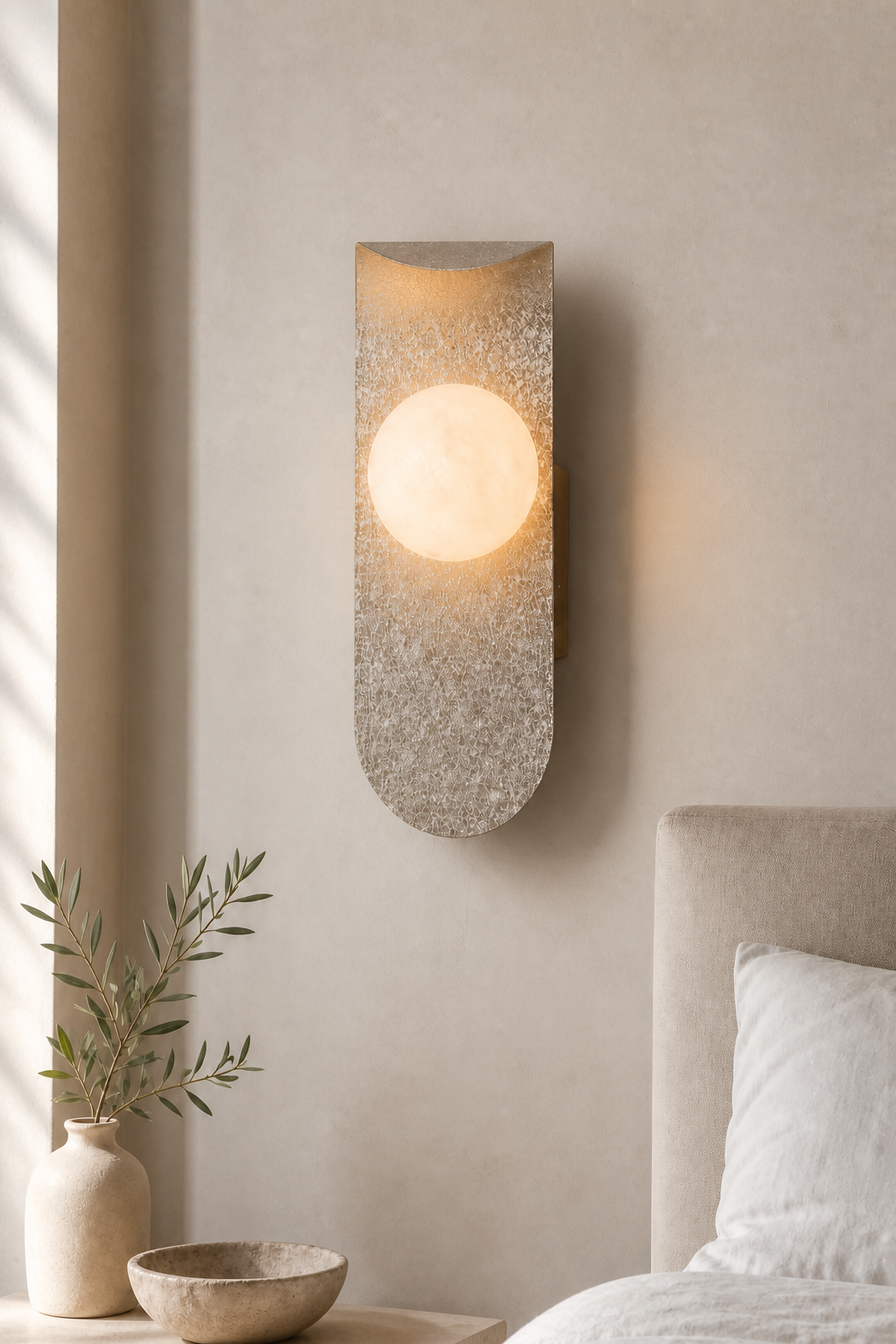 Crackle Gold Alabaster Wall Sconce - curated collection card scene