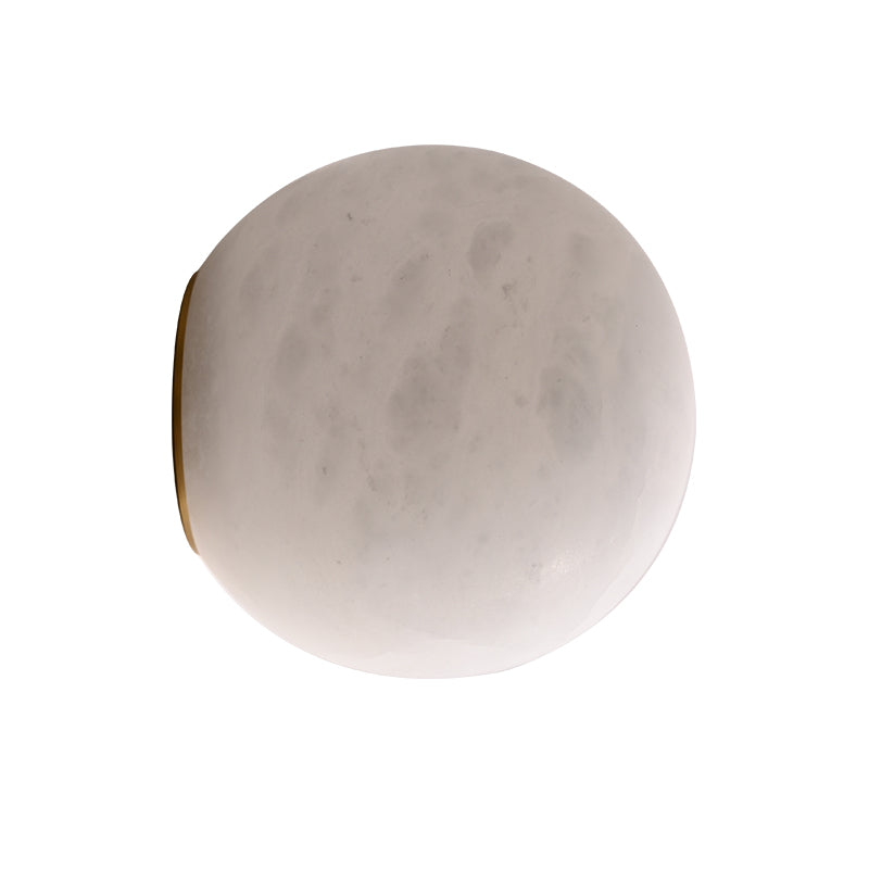 Modern A-Grade Spanish Alabaster Globe Wall Sconce in Natural Brass - main alabaster wall sconce image