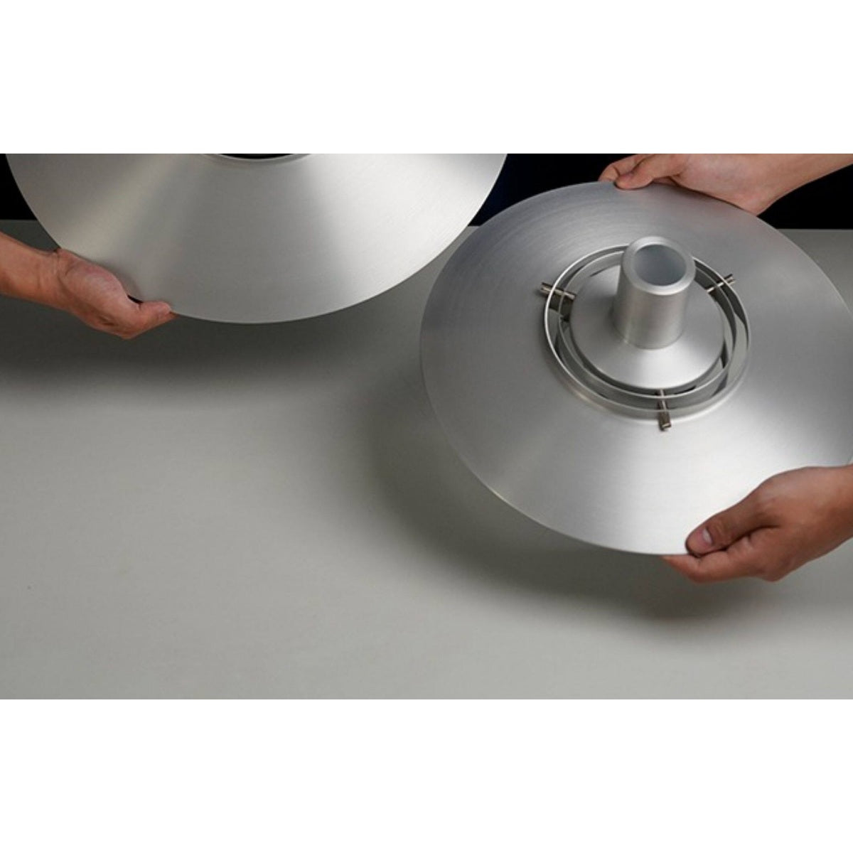 Layered Brushed Metal Pendant Light detail view 01