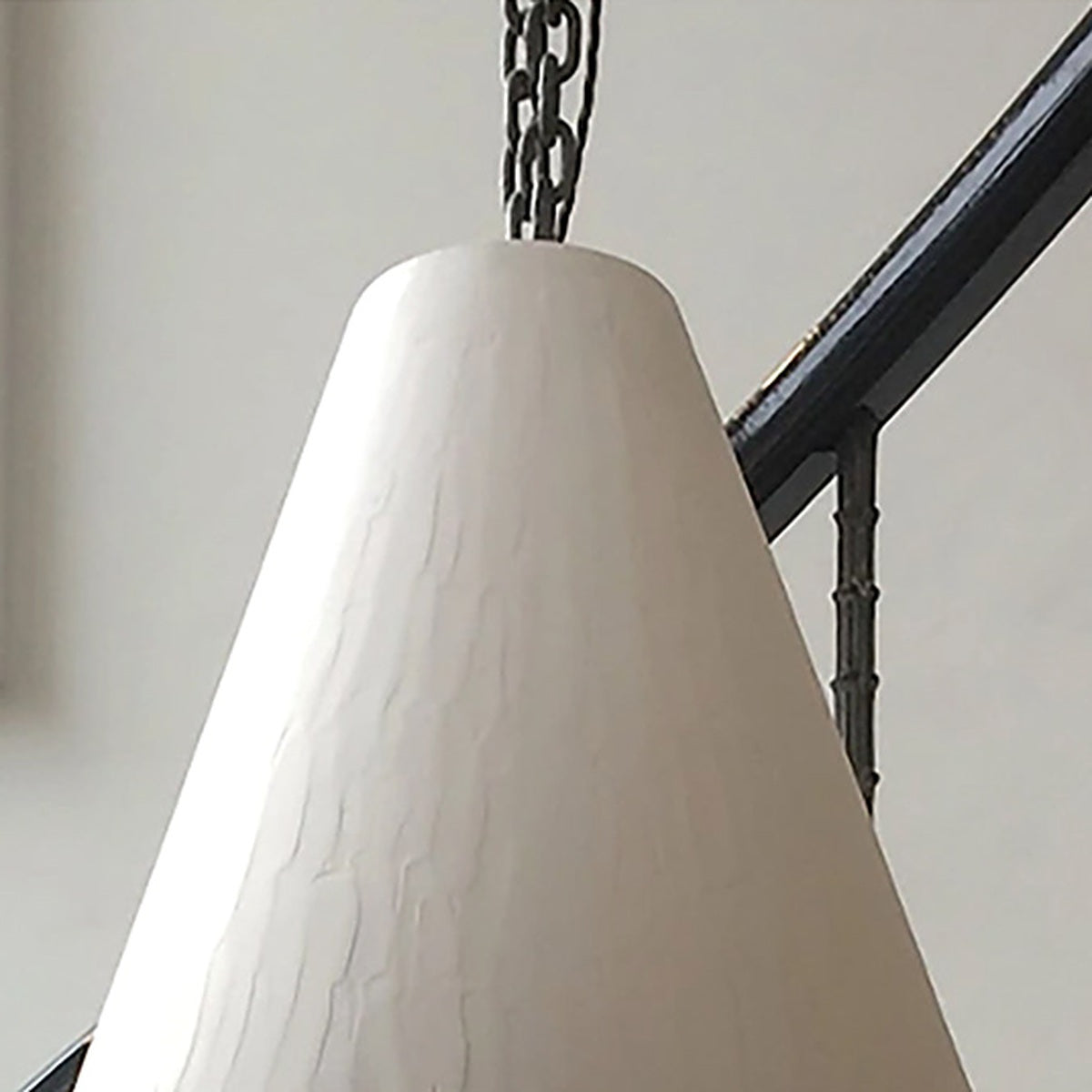Hand-Textured Plaster Cone Pendant Light detail 01 white plaster texture