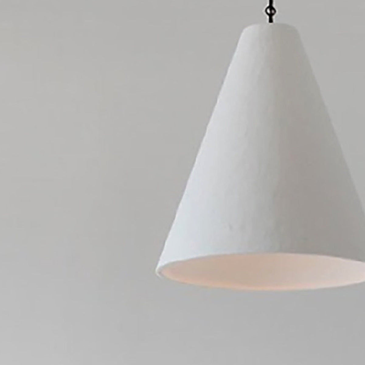 Hand-Textured Plaster Cone Pendant Light detail 03 cone profile