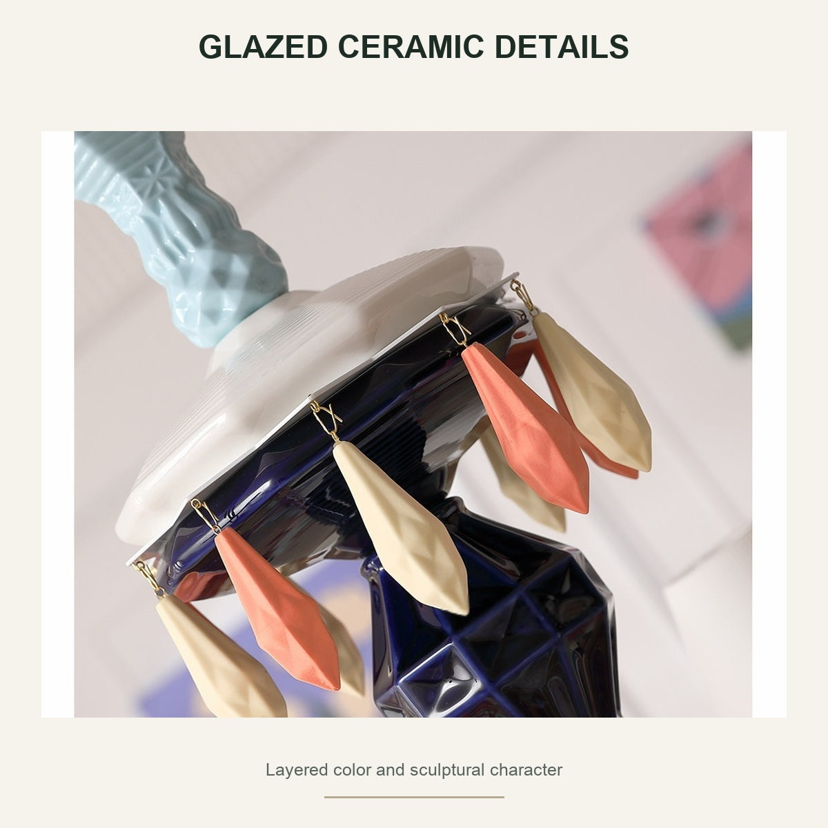 Pastel Ceramic Triple-Tier Grand Chandelier - product detail 2 of 2