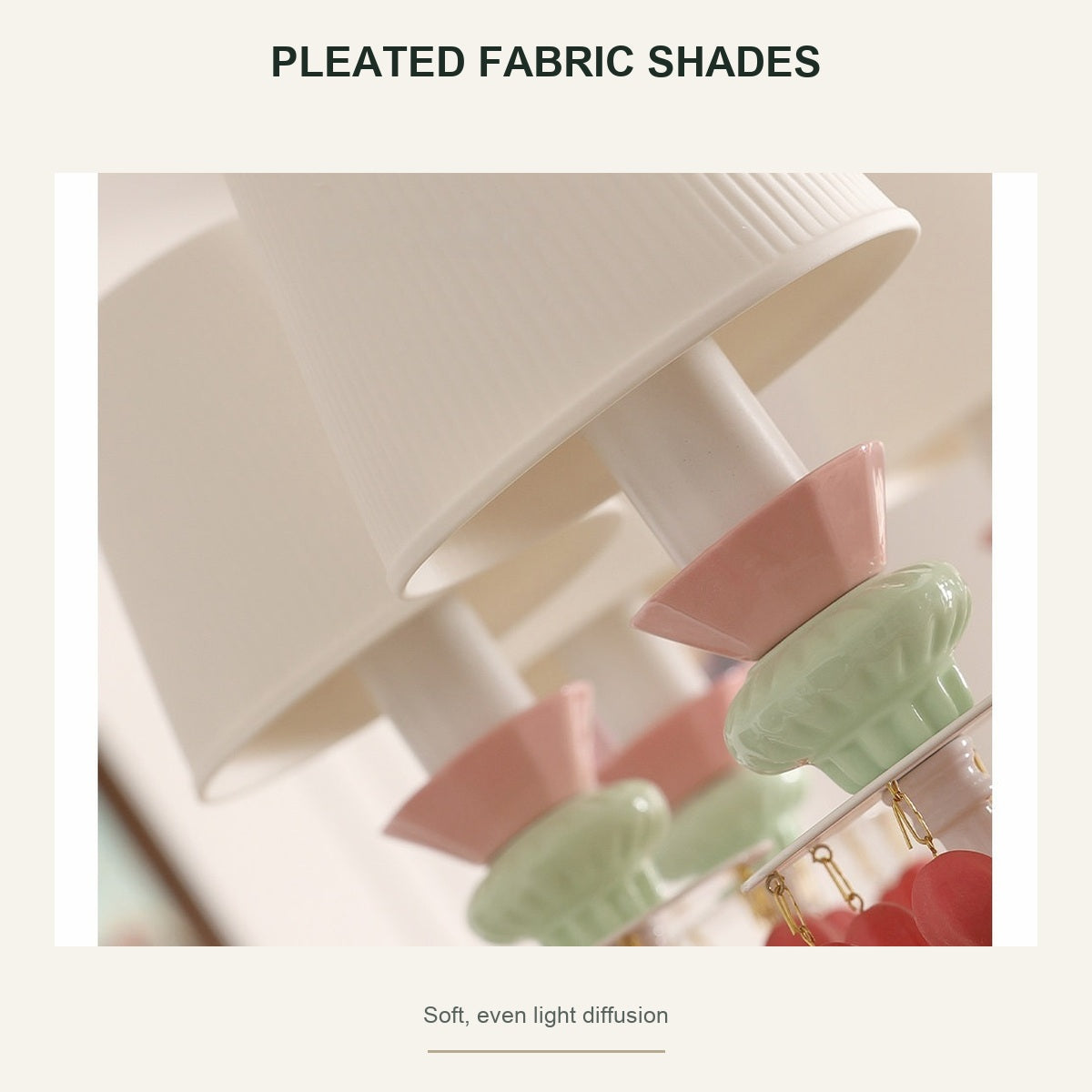 Pastel Ceramic Single-Tier Chandelier - product detail 1 of 2