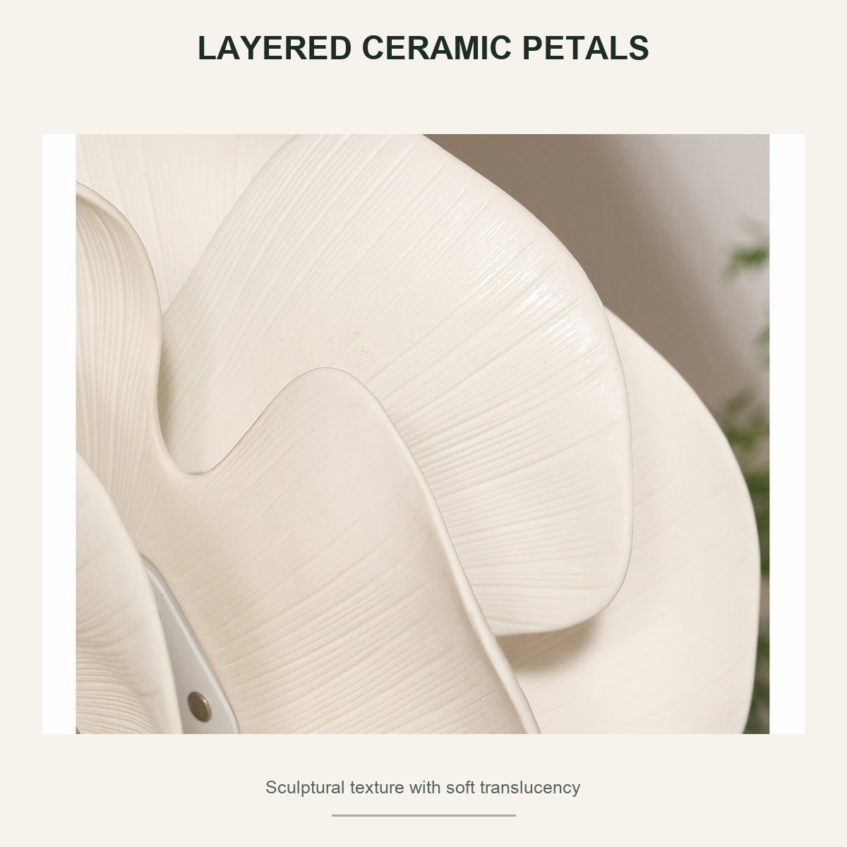 Sculptural Ceramic Petal Floor Lamp - product detail 1 of 2