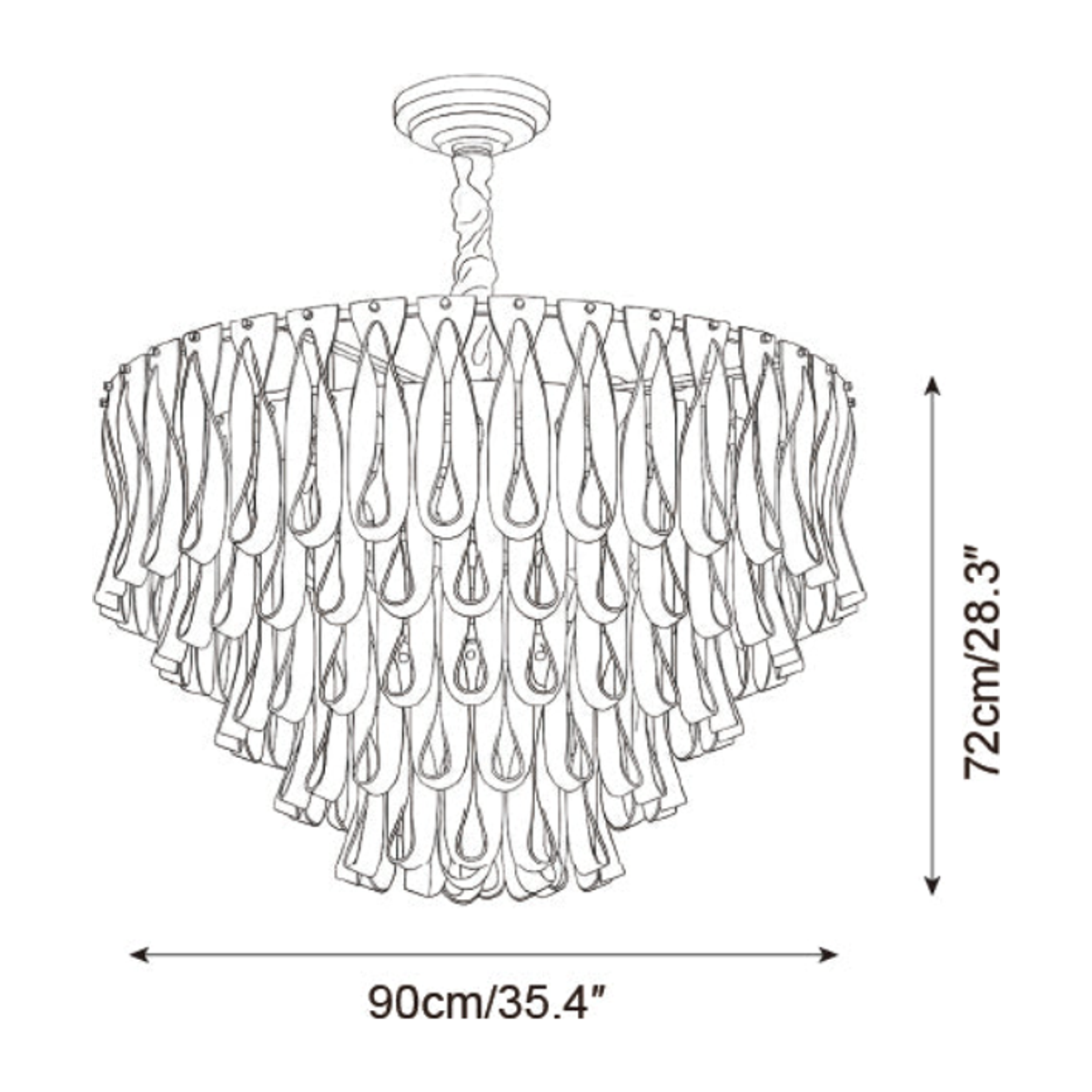 JRJ-04 Ø 90 cm / 35.4 in dimensions