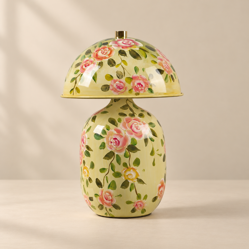 Lotavelle Rose Garden Ceramic Table Lamp — product view, switched off
