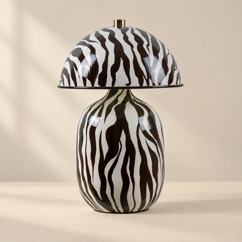 Lotavelle Zebra Ceramic Table Lamp — product view, switched off