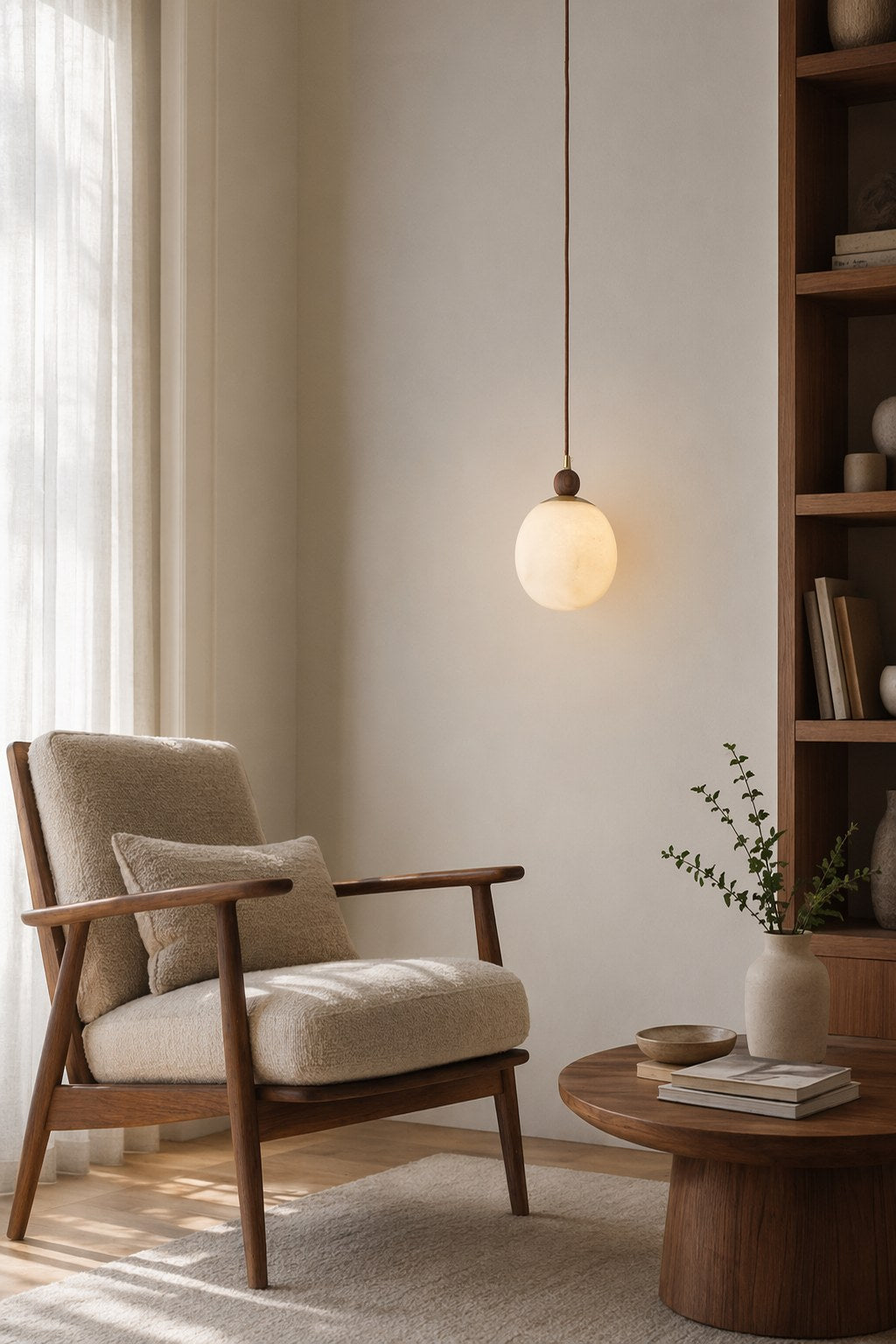 Alabaster Globe Walnut Pendant Light - 01 8070-03-reading-lounge-daylight-revision-01