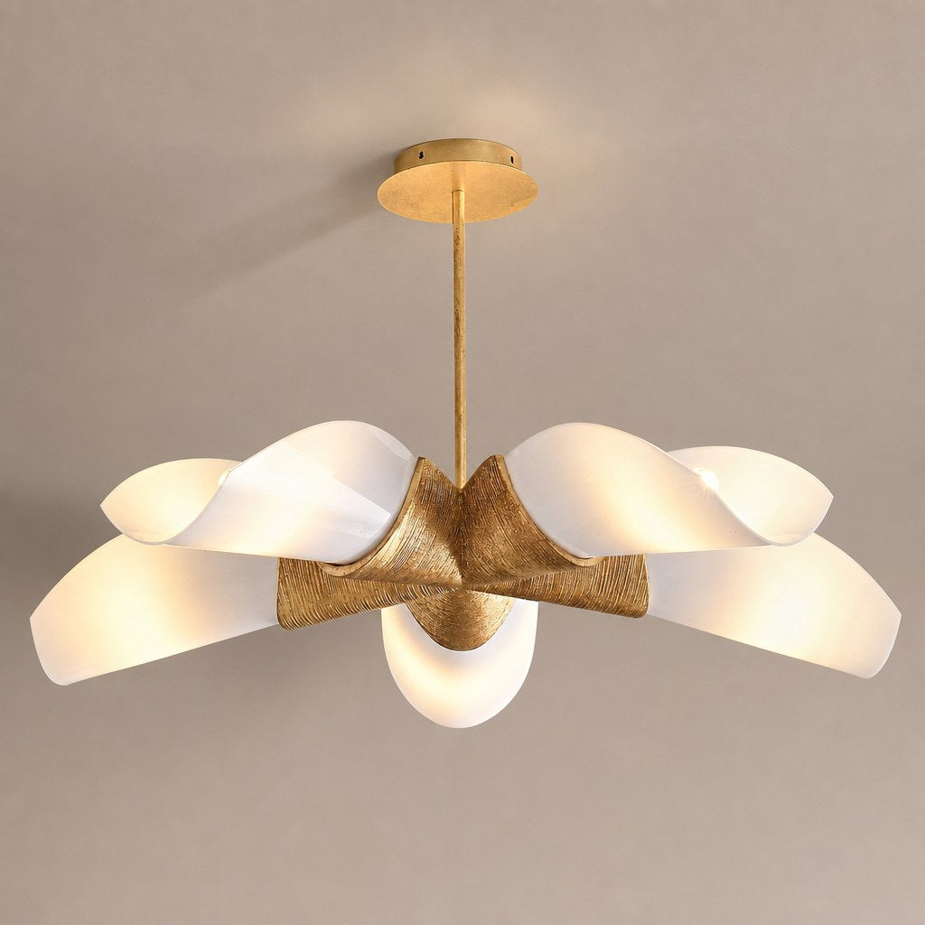 Gold Leaf Acrylic Petal Chandelier - 01 01-hero-product