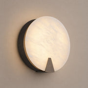 Spanish Snowflake Alabaster Round Wall Sconce - 01 01-hero-product