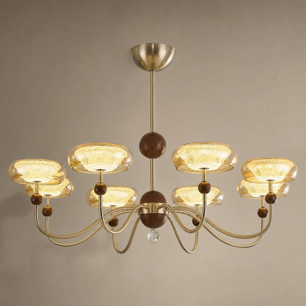 Sand Nickel Wood-Grain Glass LED Chandelier - 01 01-hero-product
