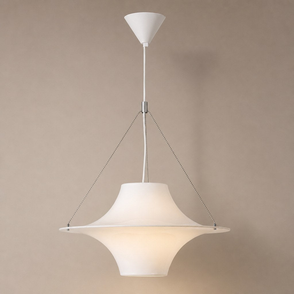 White Acrylic Saucer Pendant Light - 01 01-hero-product