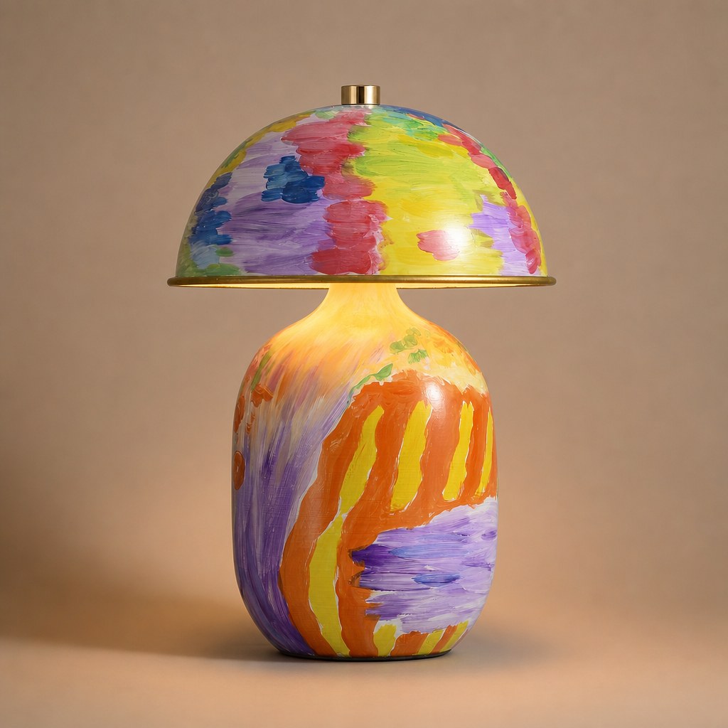 Hand-Painted Multicolor Ceramic Table Lamp - 01 01-hero-product