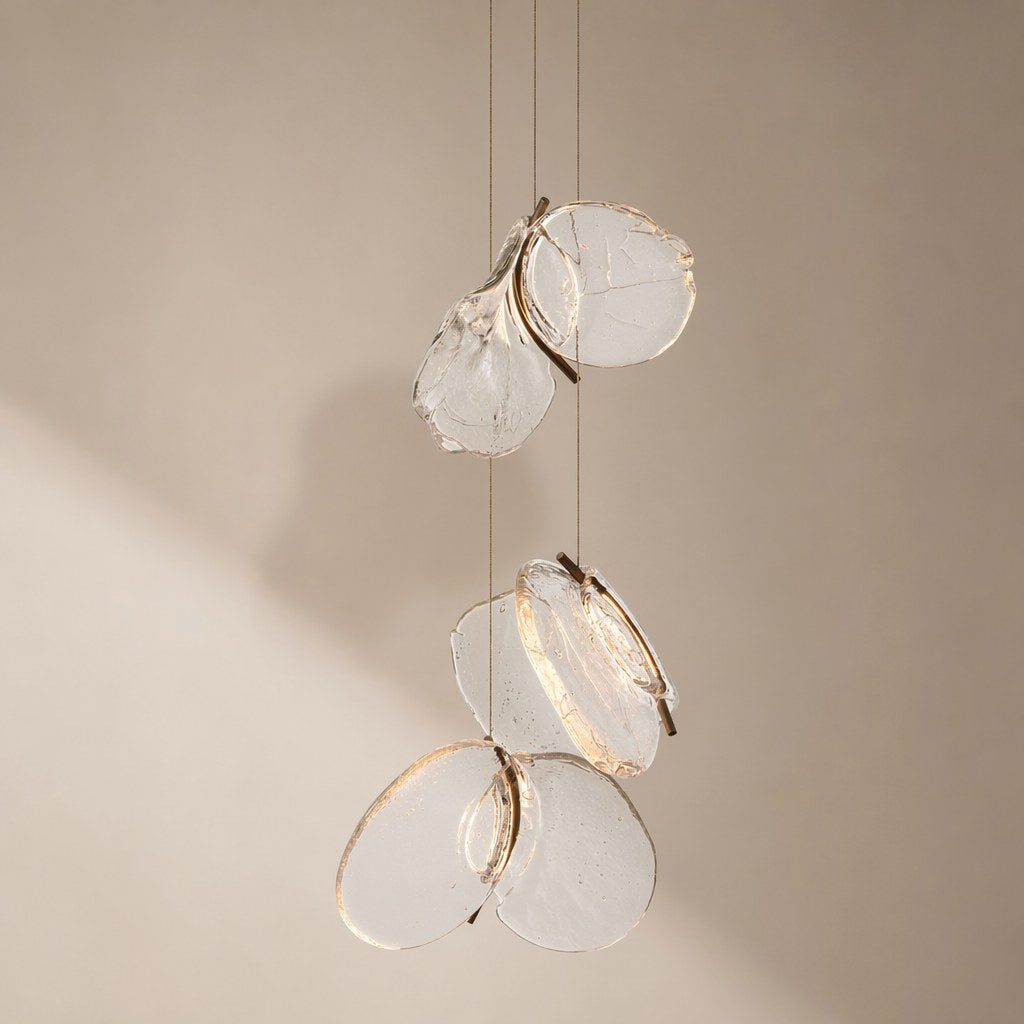 Clear Blown Glass Petal Cascade Chandelier - 01 01-hero-product