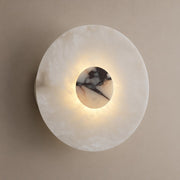 Spanish Alabaster and Marble Round Wall Sconce - 01 01-hero-product