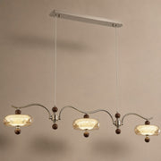 Sand Nickel Wood-Grain Glass Linear LED Chandelier - 01 01-hero-product